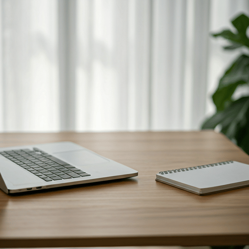 Digital workbook and laptop on desk